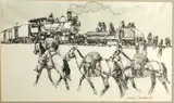 Gary Carter, Rider with pack horses beside a train