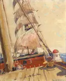 Joe Duncan Gleason, Study for Under Sail, oil on board