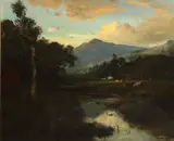 William Keith, California landscape with mountains beyond