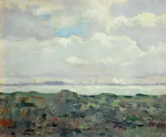Phillips Frisbee Lewis, Against the storm, oil on canvas