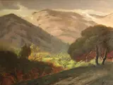 Jules R. Mersfelder, Rolling hills and oaks, Marin, oil on canvas
