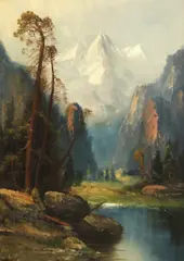 Study for Yosemite Valley by Frederick Ferdinand Schafer, oil on canvas, offered Sep 2013