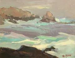 Si Chen Yuan, Seascape, oil on masonite