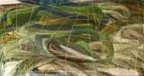 Natalie Alper, Untitled, 2000, acrylic, metallic pigment, and pencil on canvas