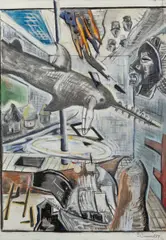 Stuart Diamond, Journey to the Indian Ocean, 1987, pastel on paper