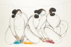 R. C. Gorman, Untitled, charcoal and pastel on paper