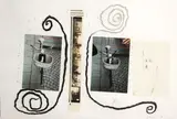 Juan Leal-Ruiz, Untitled, 1995 (2), first photograph, charcoal, pencil, wax and collage on paper; second wax, photograph, charcoal, ink and collage on paper