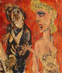 Accompanist by Harry Sternberg, oil and gold leaf on board, offered Sep 2013