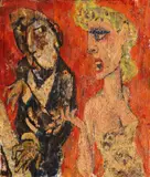 Harry Sternberg, Accompanist, oil and gold leaf on board