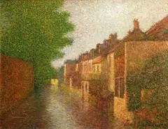 Jean Vollet, Canal et maisons, oil on canvas