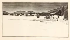 Asa Cheffetz, Mid-Winter (S. 89), 1949, Wood engraving on Strathmore Pastelle wove paper