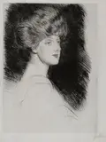 Paul César Helleu, Femme en buste de trois-quarts vers la droite