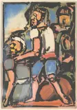 Georges Rouault, Homme conduisant un autre, from Passion (C./R. 260), 1936, Aquatint in colors on Montval laid paper, from the total edition of 270