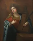 French School, Saint Barbara, oil on canvas