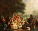 Édouard Krug, Halte de Chasse, oil on canvas