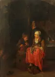 Egbert van Heemskerck the Elder, A tavern interior, oil on panel
