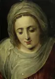 Frans Floris the Elder, Head of a woman, oil on cradled panel