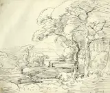 Franz Innocenz Josef Kobell, Nature studies of Italy (album of 48), pen and ink on paper mounted in an album