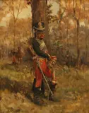 Guido Sigriste, A Hussar of the First Empire, oil on panel