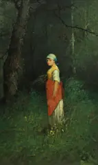 Salvatore Petruolo, The wood gatherer, oil on canvas laid down on board