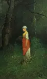 Salvatore Petruolo, The wood gatherer, oil on canvas laid down on board