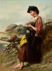 Rsa Robert Gavin, Lost in thought, oil on canvas