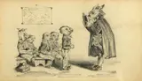 Various Artists, The lesson; Mozart Felsen; A female figure; A soldier on horseback (a group of four), first and second, pencil; third, pencil and watercolor; fourth, pencil and pen and ink