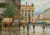 Luciano Rampaso, Place de l'Opera, Paris, oil on canvas