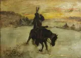 A. D. M. Cooper, Mounted Indian, oil on canvas