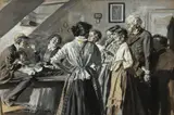 René Reinicke, The family meeting, 1897, pencil, ink and gouache on paperboard