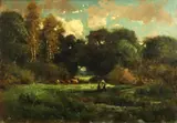 Manuel Valencia, Clearing in the woods, oil on canvas