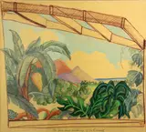 unknown Artist, Je Fais Mes Vacances à La Caribeé, colored pencil on brown paper