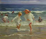 Brian A. Becken, Splashing, oil on canvas