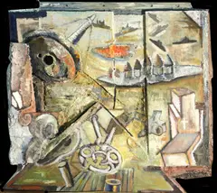 Stuart Diamond, Castles in the Air, 1986, wood, oil and mixed media construction