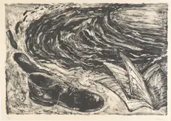 Shoe and Book by Miquel Barceló, 1985, Lithograph on wove paper, sold Aug 2013