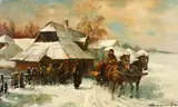 Karoly Szegvary, The Russian border, oil on canvas