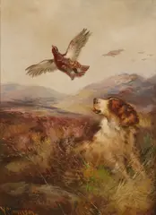 On the grouse moor by Robert Cleminson, oil on canvas, offered Jul 2013