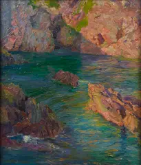 Geraldine Birch Duncan, Ocean Rocks, Laguna, oil on canvas