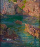 Geraldine Birch Duncan, Ocean Rocks, Laguna, oil on canvas