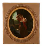 John Whetton Ehninger, Woman at a mirror, oil on canvas