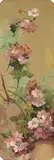 Franz Bischoff, Pink wild roses, watercolor and gouache on paper
