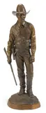 Douglas Van Howd, Texas Ranger, bronze with light brown patina on a wooden base