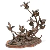 Ronnie Wells, The Covey, bronze with polychrome patina