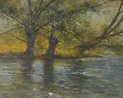 Carlton Fowler, A Berkshire Brook, oil on canvas laid down