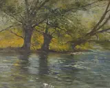 Carlton Fowler, A Berkshire Brook, oil on canvas laid down