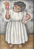 (n & a) Jesus Ortiz Tajonar, Girl holding a potted plant, oil on canvas