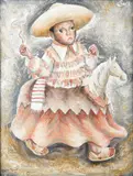 (n & a) Jesus Ortiz Tajonar, Child on a Toy Horse, oil on canvas