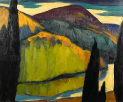 John Cole, Along the Umpqua River, 1999, oil on canvas