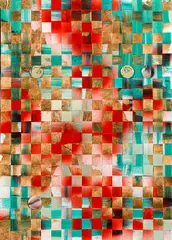 Jan Albers, cOmeclOser, 2011, copper, acrylic, buttons and paper collage on paper