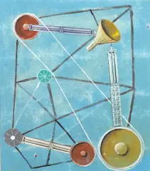 Daniel García, Untitled, 2002, acrylic and paper collage on unstretched canvas